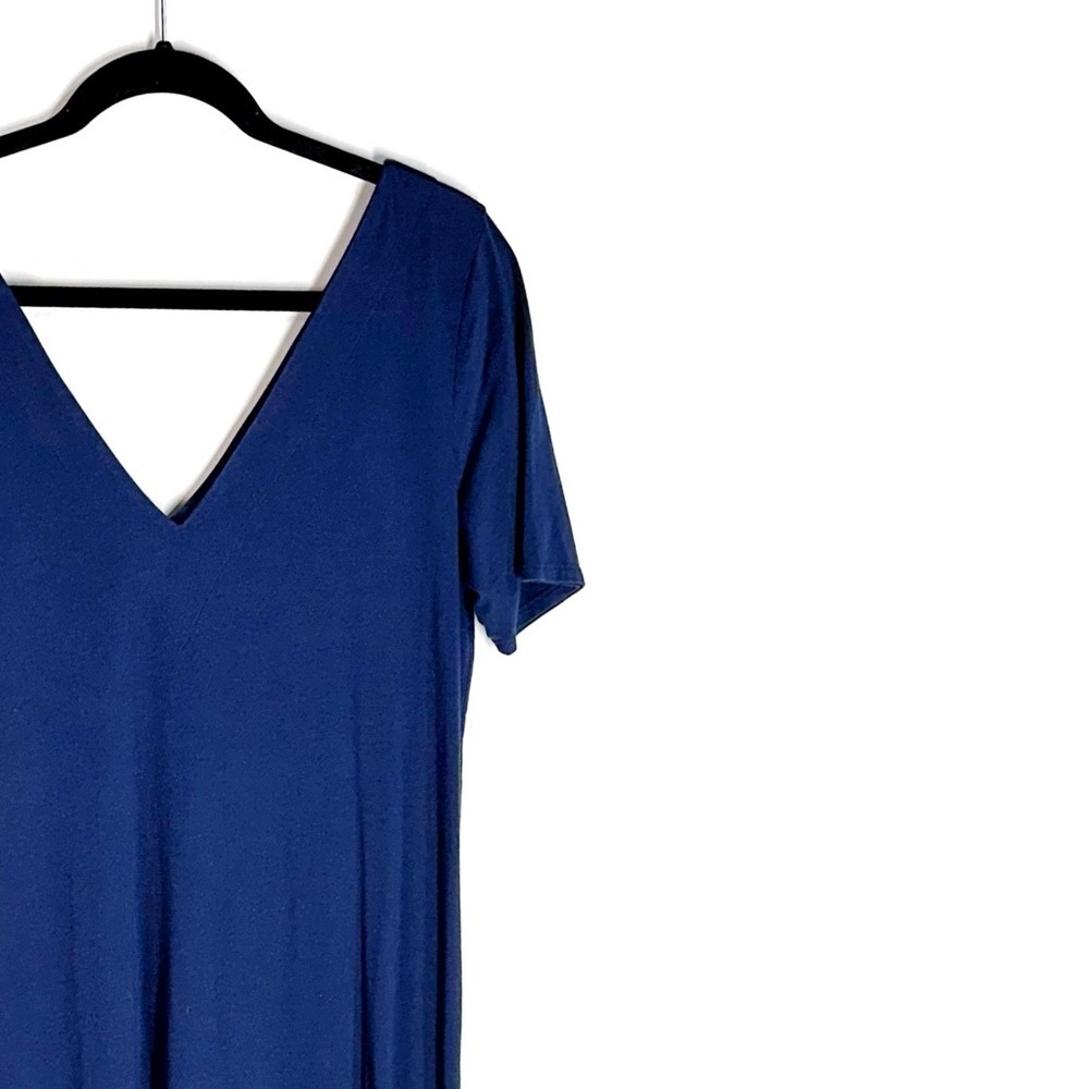 Universal Standard T-Shirt Dress Size 2XS 6-8 Short Sleeve Shift Slits In Blue - Picture 4 of 10